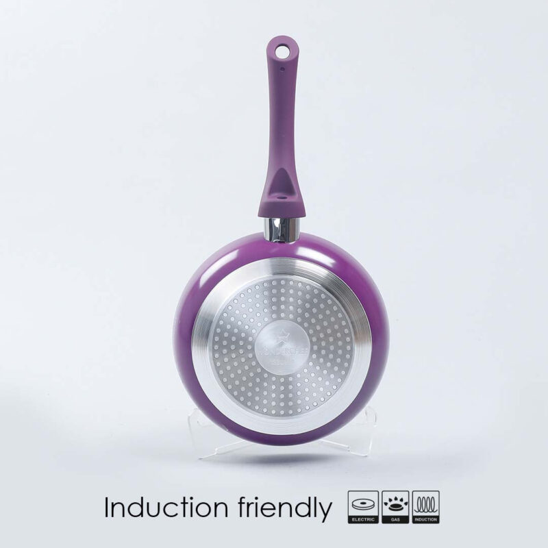 Royal Velvet Non-Stick 26 cm Fry Pan with Induction Bottom & Soft-Touch Handle | Virgin Grade Aluminium | PFOA & Heavy Metals Free | 3 mm thick | 2.1 litres | 2 Years Warranty | Purple - Image 2