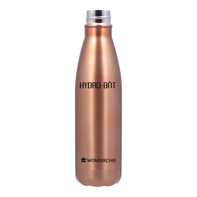 Hydro-Bot, 500ml, Stainless Steel Single Wall Water Bottle, Light Weight, Spill and Leak Proof, Brown, 2 Years Warranty - Image 2