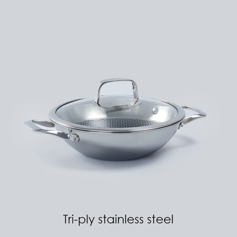 Wonderchef Renewed Stanton 28 cm Non-stick Kadhai/Kadai with Lid - 3.4 Litre | 3 ply steel - Image 2