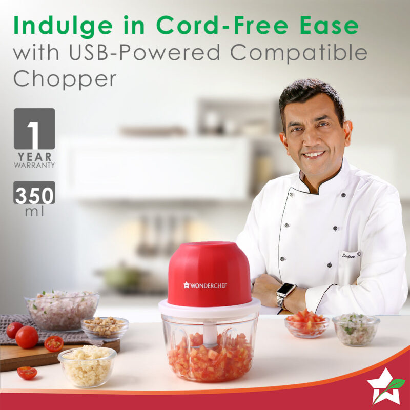 Prato Plus Digital Air Fryer and Zippy Cordless Chopper | No Oil Fry, Bake, Roast, Grill | Wireless Chopper with Stainless Steel Blades, USB Charging | Chopping in 10 Sec | 2-year Warranty - Image 2