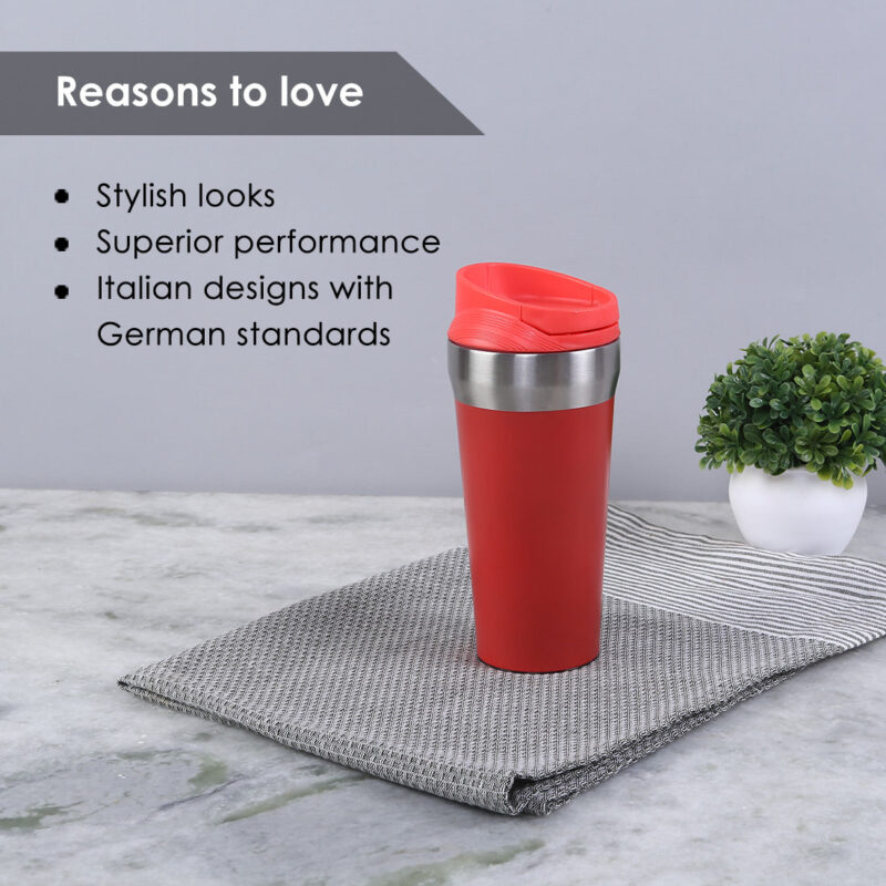 Wonderchef Safe Bot, Stainless Steel - 380ML - Red - Image 3