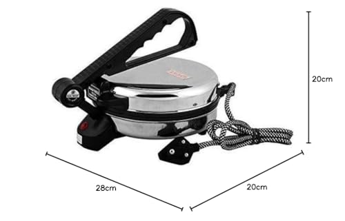 BAJAJ VACCO Go-Ezzee Chapati/Roti/Khakhra Maker C-02 Wattage 900, Stainless Steel, Black, 900w - Image 4