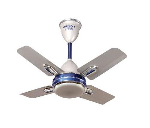 Orient Electric Quasar Ornamental 600 mm 24-inch 70-Watt Premium Ceiling Fan (Silver and Blue)