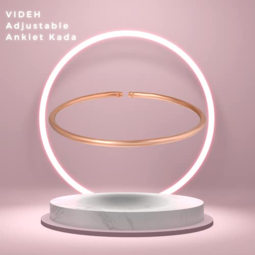 VIDEH Health Benificial Pure Copper, Tube Design Adjustable Anklet Kada Leg Kada, 4-8 Inch Diameter for Men and Women (Pure Copper Anklet KadaPACK of 1) - Image 3