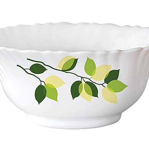 Larah by Borosil Green Leaves Silk Series Opalware Dinner Set | 35 Pieces for Family of 6 | Microwave & Dishwasher Safe | Bone-Ash Free | Crockery Set for Dining & Gifting | Plates & Bowls | White - Image 12