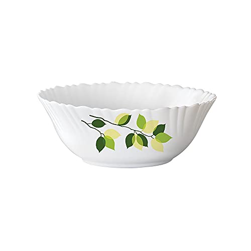 Larah by Borosil Green Leaves Silk Series Opalware Dinner Set | 35 Pieces for Family of 6 | Microwave & Dishwasher Safe | Bone-Ash Free | Crockery Set for Dining & Gifting | Plates & Bowls | White - Image 7