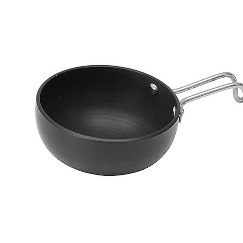 MILTON Pro Cook Hard Anodized Tadka Pan, 12 cm, Dark Grey | Vaghar Pan | Chounk Pan | Baghar Pan | Flame Safe | Gas Stove Safe | Stainless Steel Wired Handle | Scratch Resistant - Image 2
