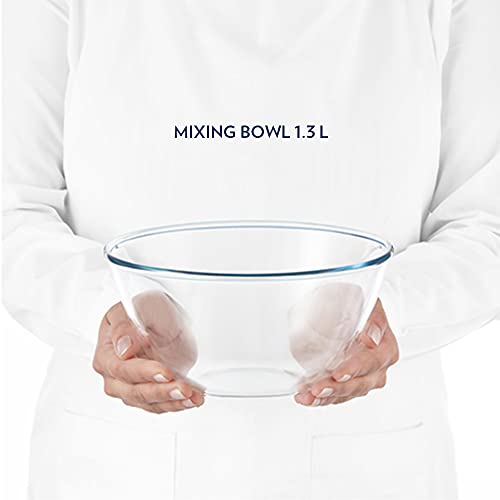 Borosil Glass Serving & Mixing Bowls with Lids, Oven & Microwave Safe Bowls, Set of 3 (500 ml + 900 ml + 1.3 L), Borosilicate Glass, Clear - Image 5