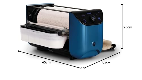 EVOCHEF EC Flip Automatic Dosa Maker, 1-Minute Dosas, 360° Food Grade Coated Roller, Easy Cooking Time & Thickness Control, Touch Controls, Compact & Portable, 1600W, 1 Year Warranty, Metallic Blue - Image 2