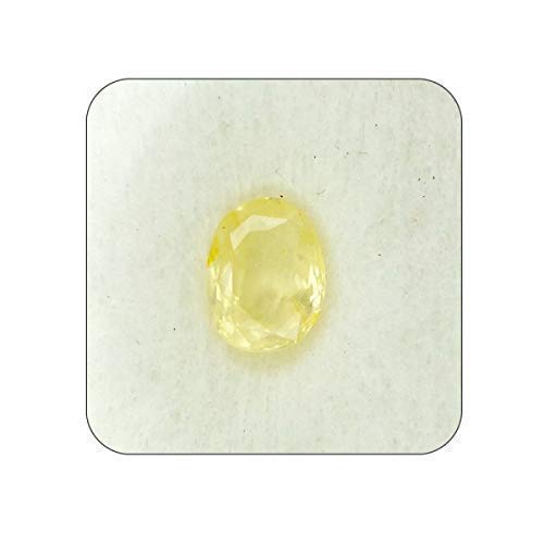 Kirti Sales GEMS Natural AA++ Quality Pukhraj yellow Sapphire 6.25 Ratti / 5.70 Carat Certified Original Loose Gemstone Unheated and Untreated