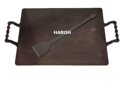 HARISH - Pure Iron Flat Rectangle - Dosa / Roti / Pathri Tawa With Double Side Handle, 15*12 (Black, 12 Inches) - Image 6