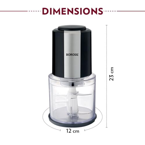 Borosil Chef Delite 300 Watts Electric Chopper for Kitchen, Twin Blade Technology, 600 ml 'chop-n-store' plastic bowl with lid, Vegetable Chopper, Cutter, Chop, Mince, Dice, Whisk, Blend - Image 8