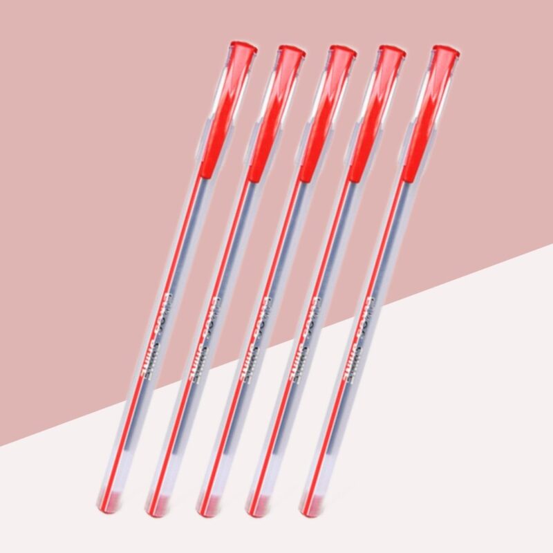 Elkos Shine Df Ball Pens β Red ( Pack of 5 )