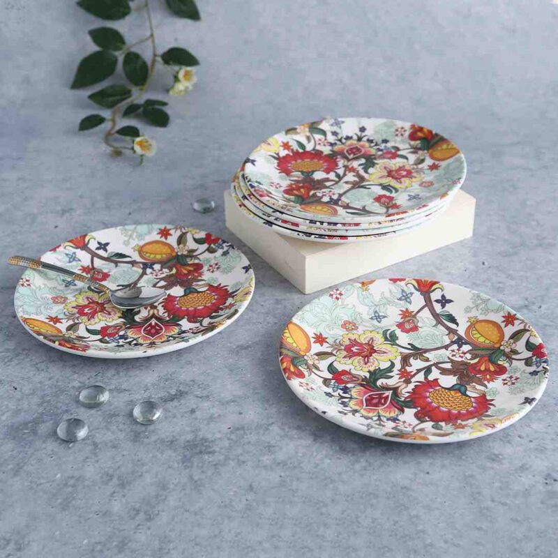 Venice 7" Quarter Plate - Red (Set of 6) - Image 3