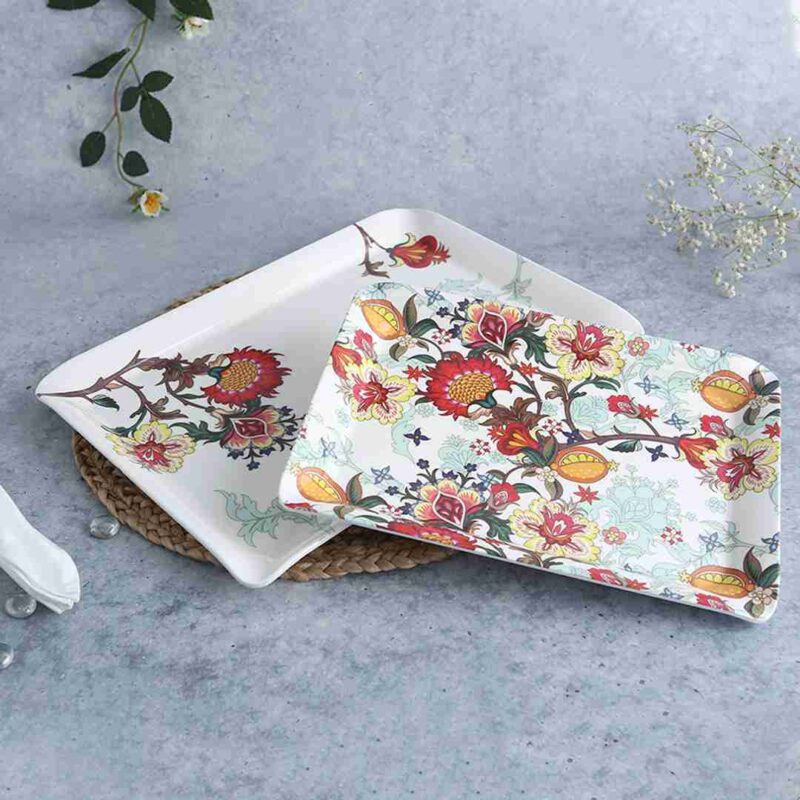 Venice Rectangular Tray - Red (Set of 2) - Image 2