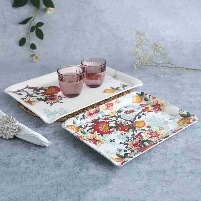 Venice Rectangular Tray - Red (Set of 2) - Image 3