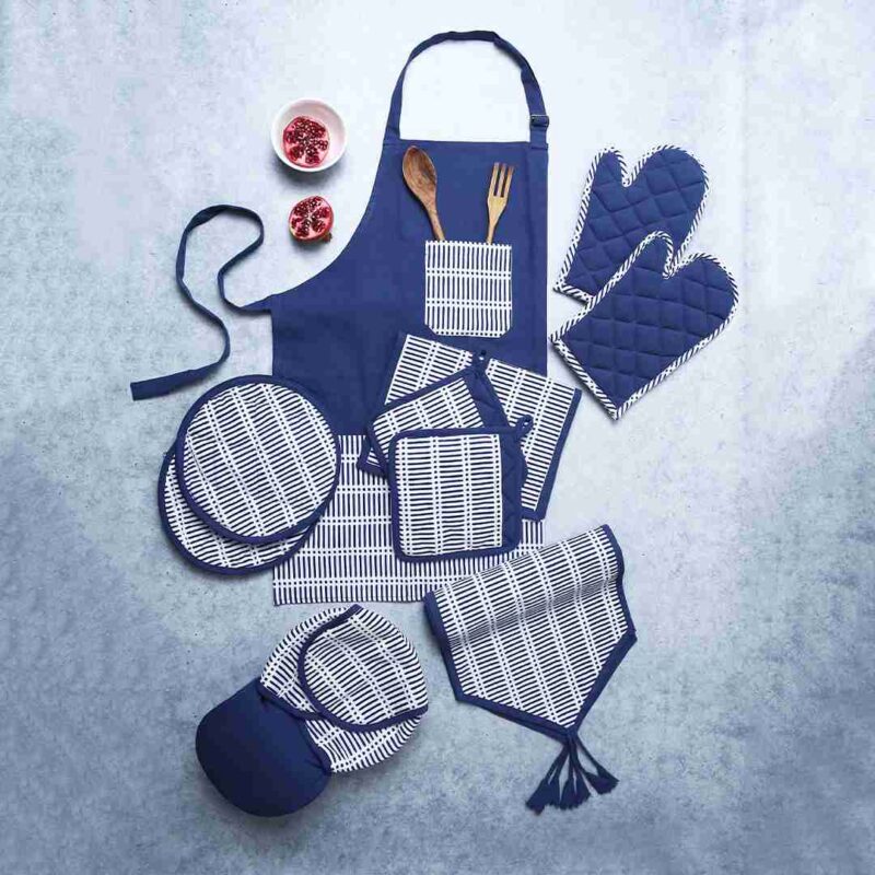 Como Apron with pockets - Blue - Image 4