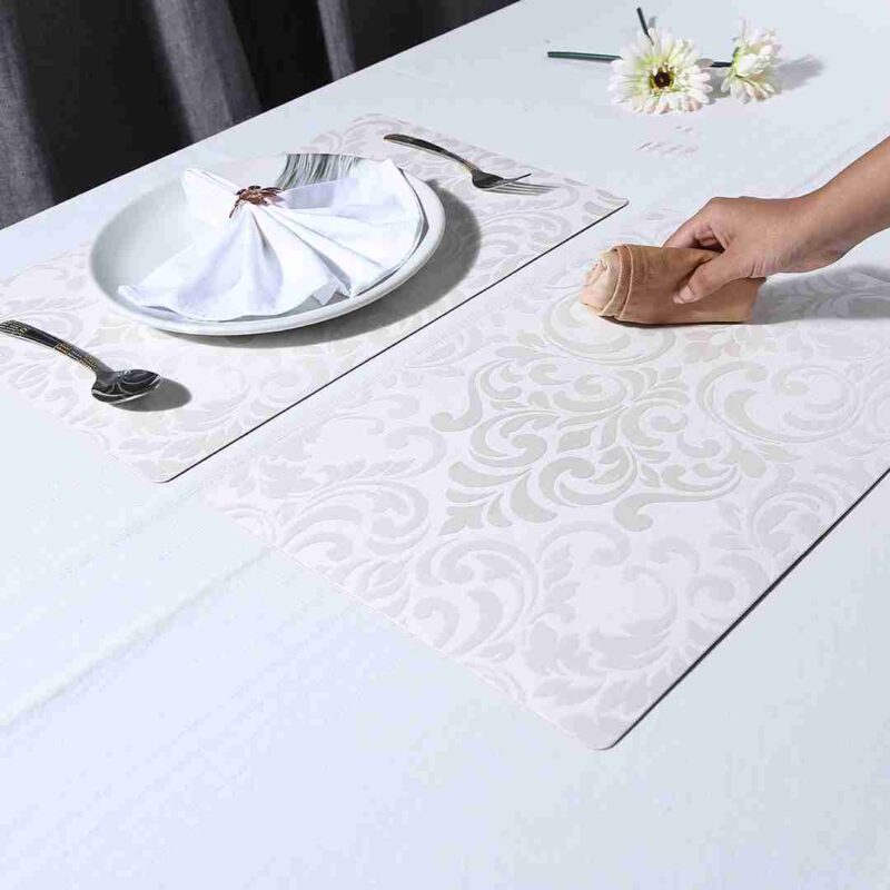Valentina Reversible Damask & Geometric Placemat Set of 6 - Image 6