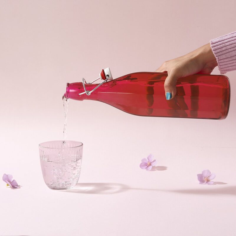 Bormioli Water Bottle - Pink - 1 L - Image 4