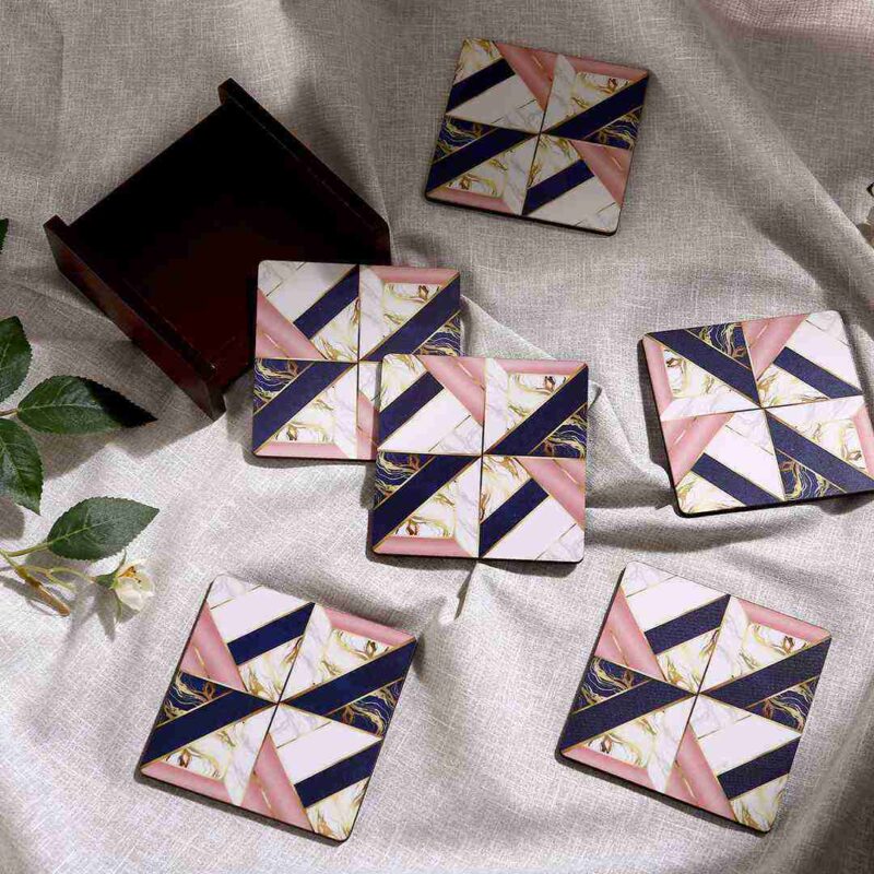 Casablanca Marble Mosaic Coaster - Set of 6 - Image 2
