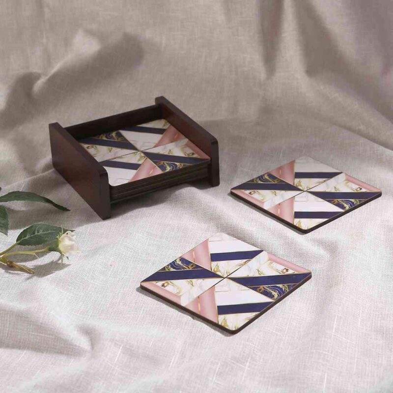 Casablanca Marble Mosaic Coaster - Set of 6 - Image 3