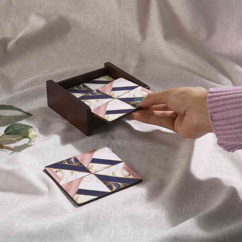 Casablanca Marble Mosaic Coaster - Set of 6 - Image 4