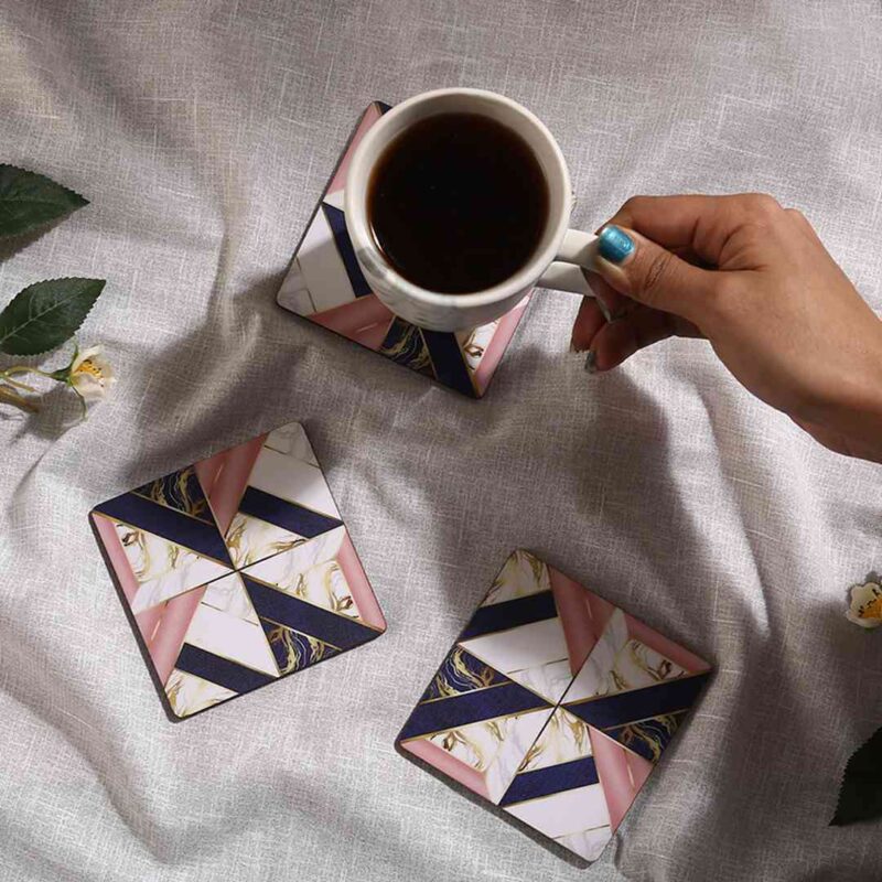 Casablanca Marble Mosaic Coaster - Set of 6 - Image 5