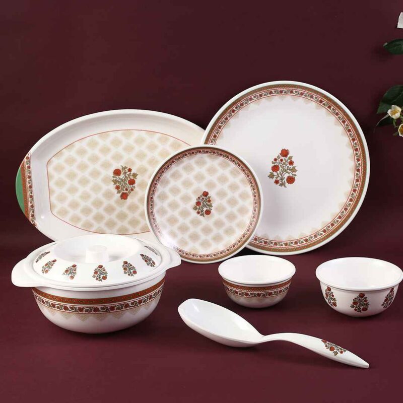Venice Royal Red Dinner Set of 31 Pcs | 100% Food Grade Melamine | Elegant | Break & Stain Resistant | Designer Dinnerware - Image 2