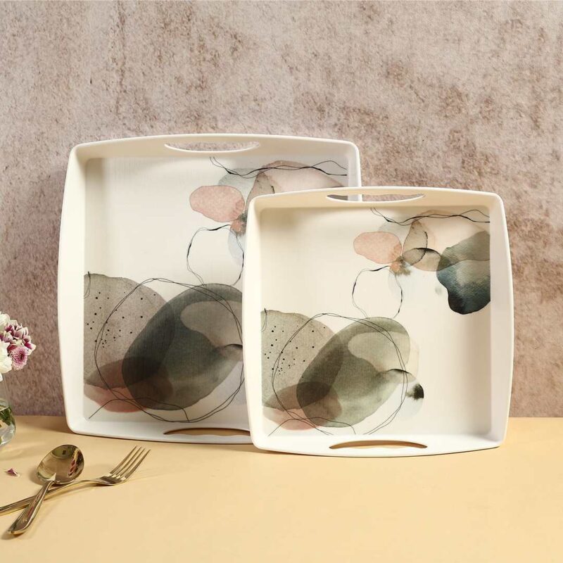 Venice Abstract Print Trays - Set of 2 - Image 2