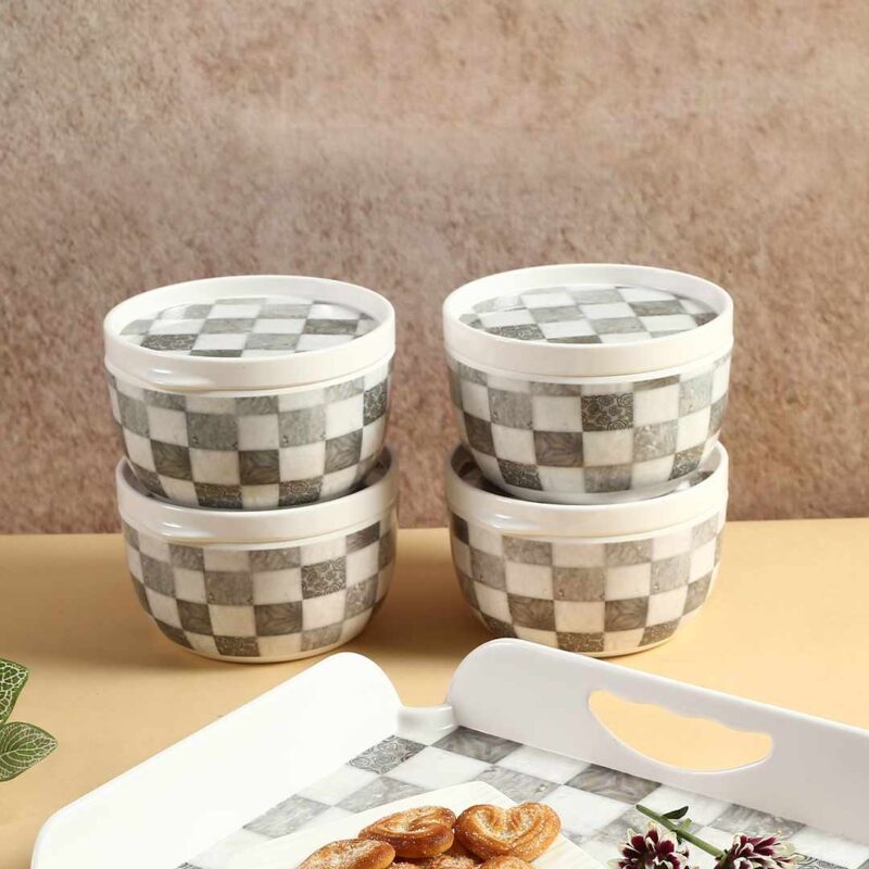 Venice Multipurpose Container & Tray - Grey Tiles (Set of 9) - Image 2