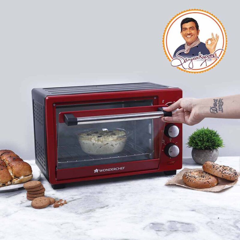 Wonderchef Renewed Oven Toaster Griller (OTG) Crimson Edge - 19 Litres | Auto-shut Off | Heat-resistant Tempered Glass | Multi-stage Heat Selection | 1280W | Red - Image 6