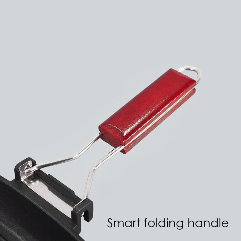 Caesar Nonstick Folding Grill Pan | Ideal for Barbeque, Tandoori & Sandwiches | Smart Folding Handle | Space Saver | Gas & Induction Friendly | PFOA Free | 2.3L | 5 Year Warranty | Black - Image 2