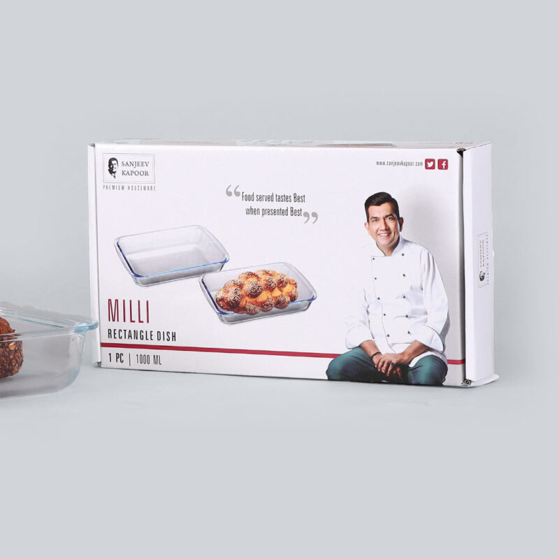 Milli Glass Rectangle Dish, Microwave safe - 1000ml - Image 2