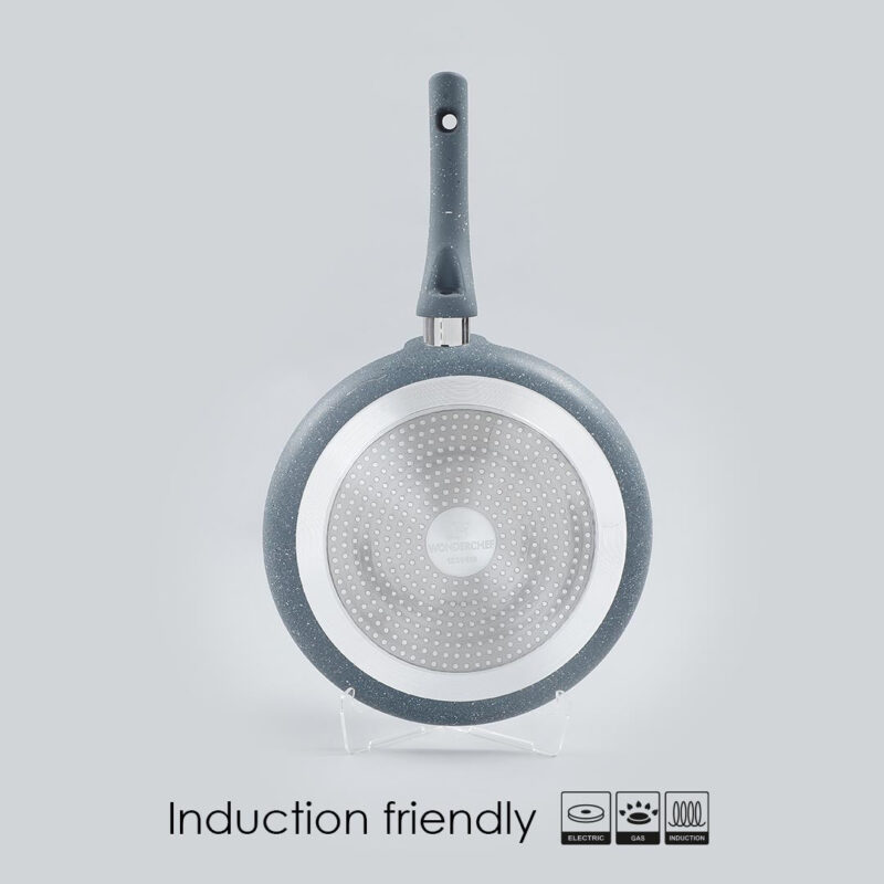 Wonderchef Renewed Granite 28cm Non-Stick Dosa Tawa | Induction Bottom | Soft-Touch Handles | Virgin Grade Aluminium | 3.5mm Thick | PFOA/Heavy Metals Free - Image 3