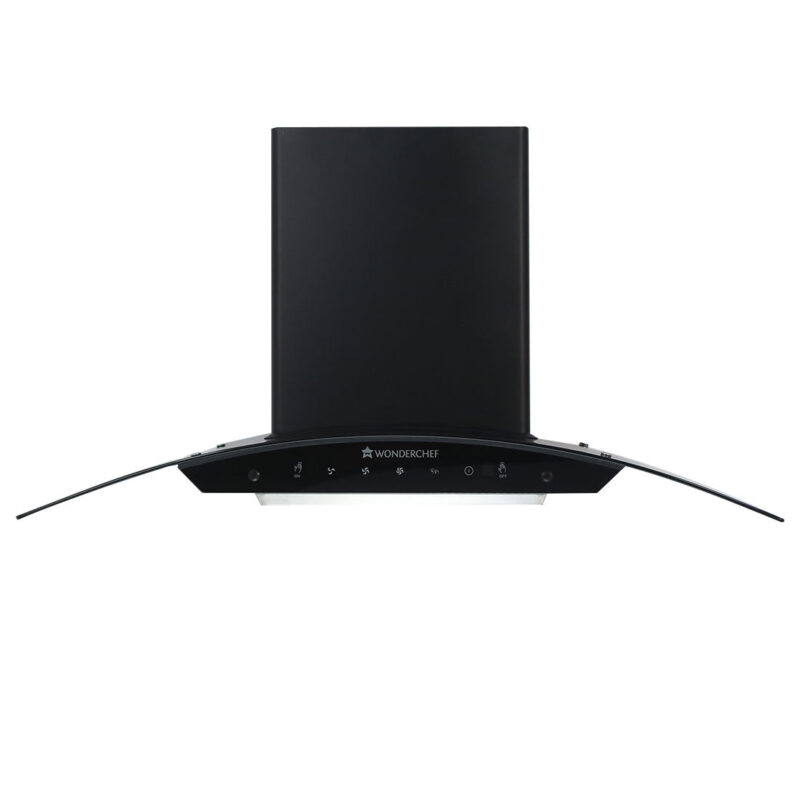 Ultima 90cm 1200 m3/hr Auto Clean Curved Glass Chimney | Baffle Filter | 1200M3/Hr powerful suction | Touch + 3 speed Motion Sensor control | Low Noise | 7 Year Warranty on Motor | 1 Year Comprehensive Warranty on Product | Black - Image 2