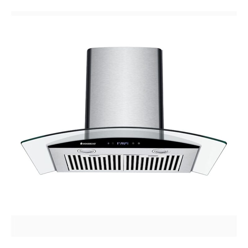 Napoli Curve Glass Chimney 60cm/1250m3/h with Baffle Filters - Image 5