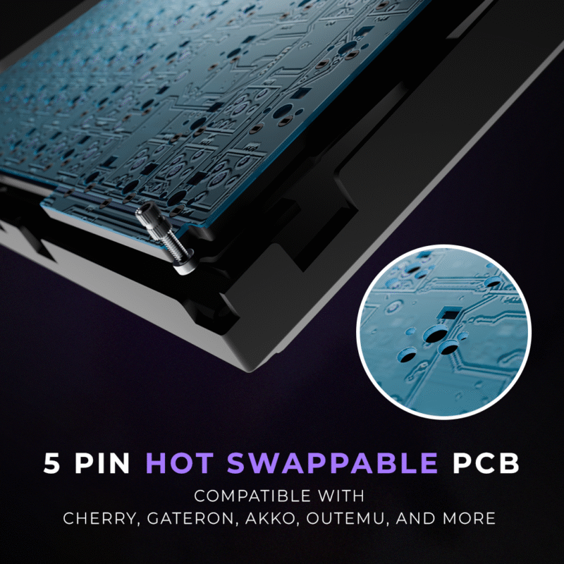 Swarm Black Purple Wireless Gaming Keyboard - Image 7