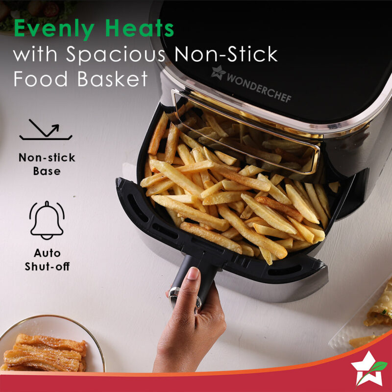 Platinum Digital Air Fryer | 5L | Rapid Air Technology | 7 Pre-Set Menu Options | Temperature and Time Control | Digital Interface | Chrome Finish | 1 Year Warranty - Image 2