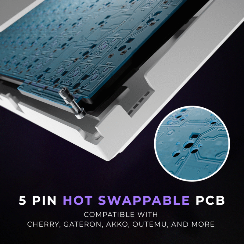 Swarm All White Wireless Gaming Keyboard - Image 5