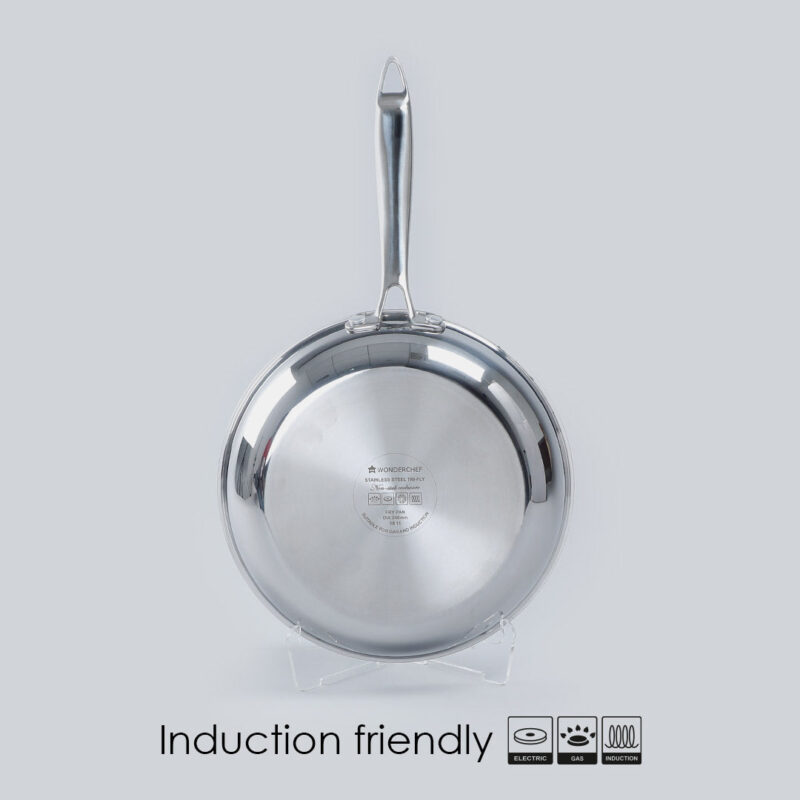 Stanton Nonstick Coated Tri-Ply Stainless Steel | 24 cm Frying Pan | 1.2 L | 2.5 mm Thickness | Silver - Image 3