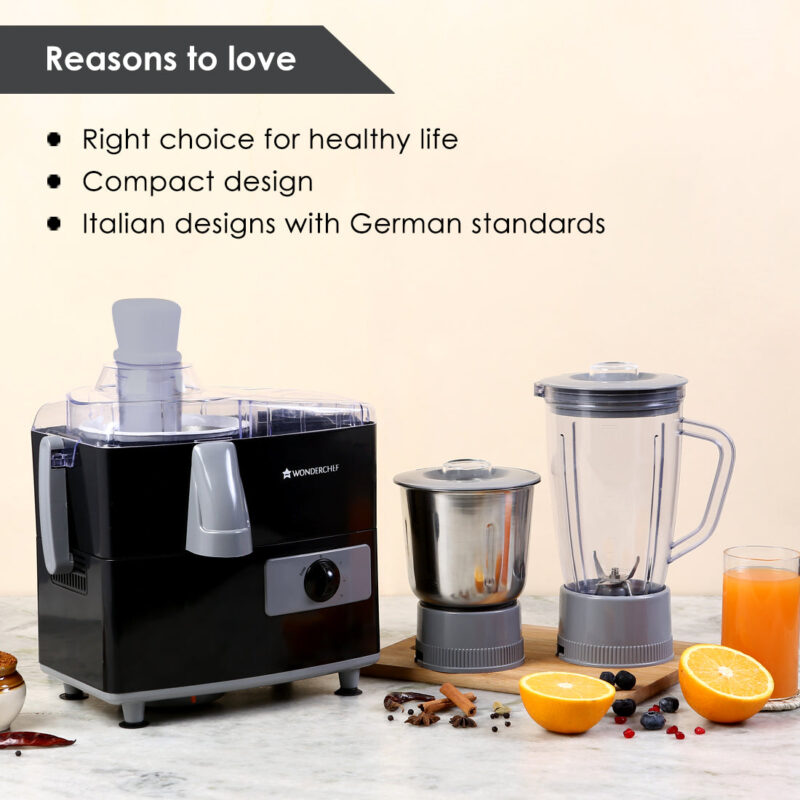Prato Juicer Mixer Grinder, 500W, 2 Jars, 2 Years warranty, Black - Image 2