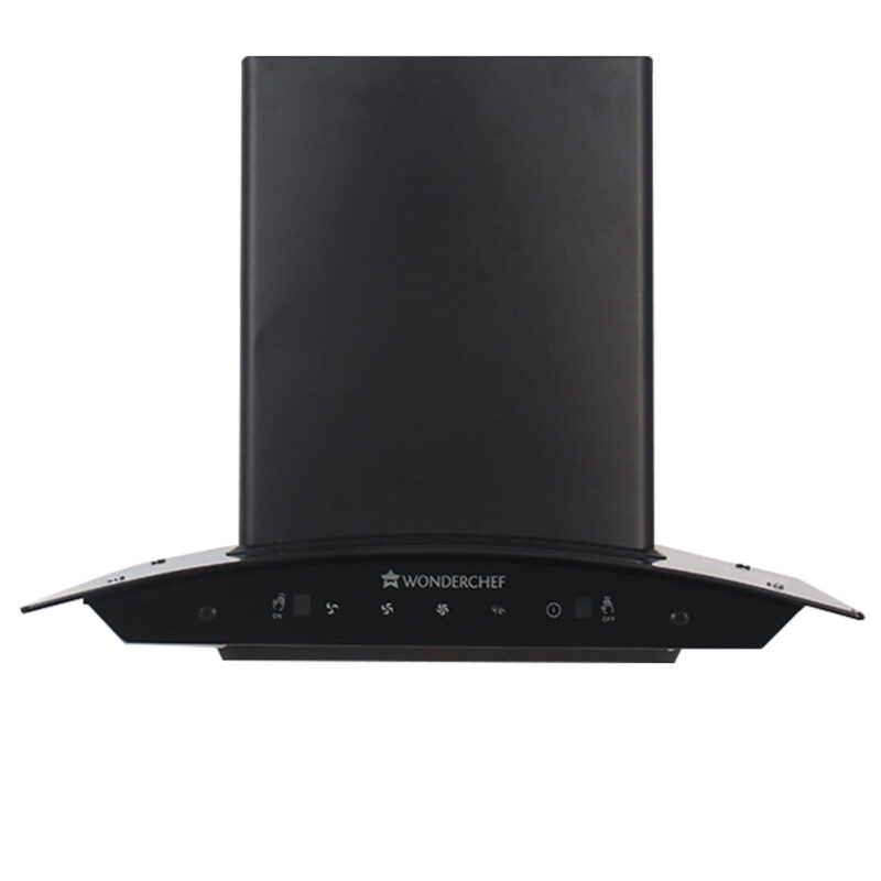 Ultima 60cm 1200 m3/hr Auto Clean Curved Glass Chimney | Baffle Filter | 1200M3/Hr powerful suction | Touch + 3 speed Motion Sensor control | Low Noise | 7 Year Warranty on Motor | 1 Year Comprehensive Warranty on Product | Black - Image 2