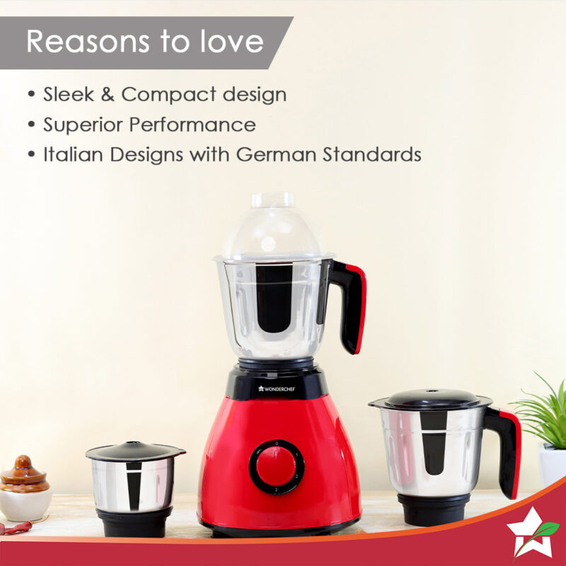 Vesper Mixer Grinder 600W - Red - Image 3