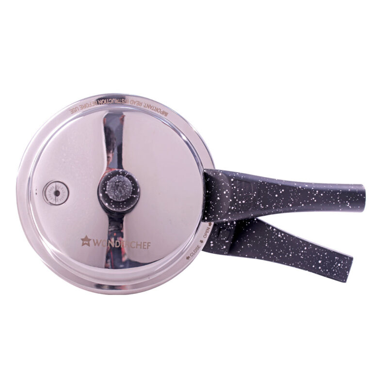 Granite Induction Base 3L Pressure Cooker with Outer Lid, Silver with Black Handle - Image 8