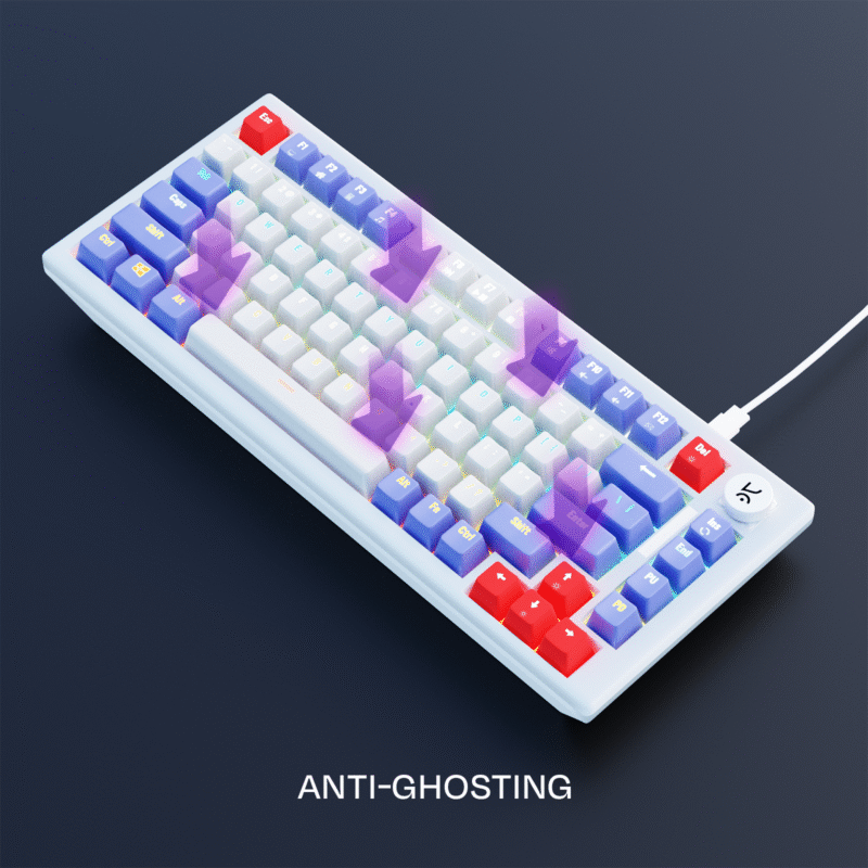 Hive White-Purple Wired Gaming Keyboard - Image 6