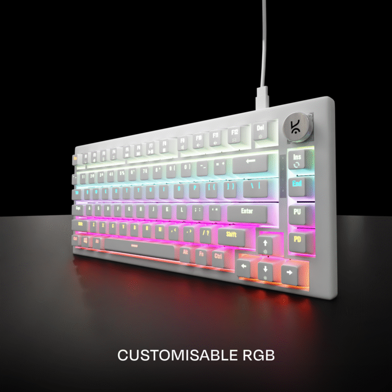Hive All White RGB Wired Gaming Keyboard - Image 4
