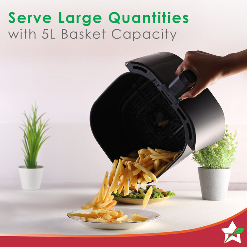 Evita Air Fryer + Nutri-cup Zip Portable Blender | Festive Gift | 5L Air Fryer Capacity to Bake, Grill, Roast, Fry with 7 Pre-set Functions | Portable Blender with Ready-to-sip Lid - Image 3