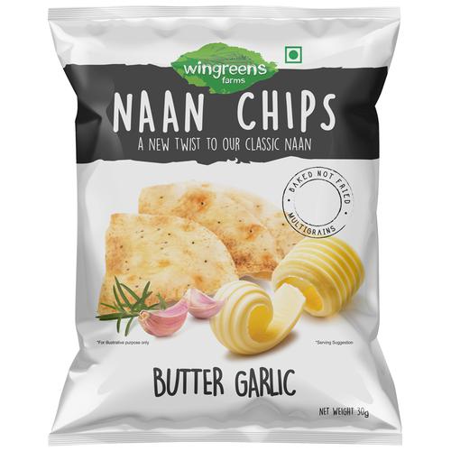 Wingreens Farms Butter Garlic Naan Chips - 60GM