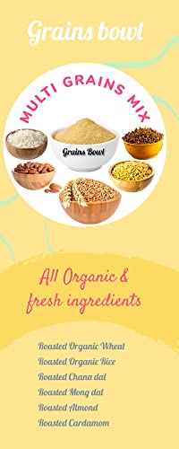 grains Bowl Hand Roasted multi grains health mix powder for Kids and Adults (NO COOKING NEEDED) Roasted Cereals & Pulses Powder, Chatua, Sathu maavu, Porridge Mix (Cardamom/Elaichi Flavour, 1 kg) - Image 8