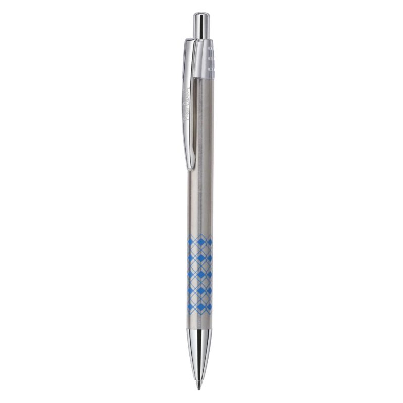 Pierre Cradin Inox Stainless Steel Finish Ball Pen - Blue, Pack Of 2